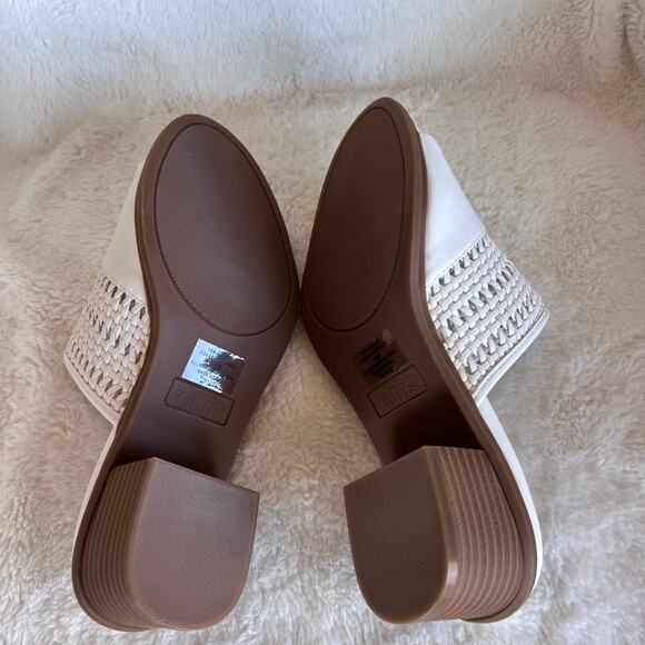 Cliffs by White Mountain Corley White Woven Slide Block Heeled Sandal 9.5 - Picture 7 of 12